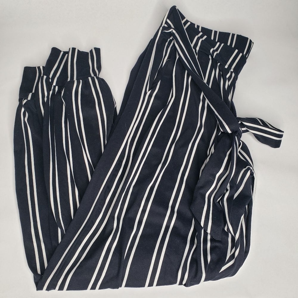 LA Gypsy Blue and White Stripe Joggers Size Medium